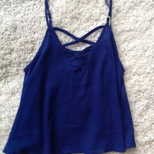 Criss cross v neck tank